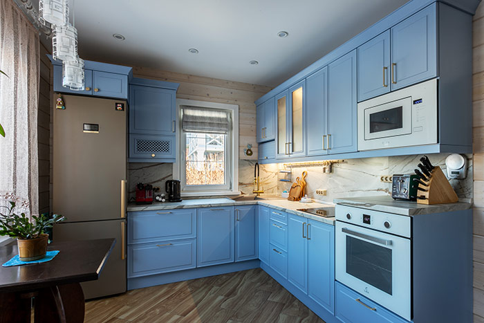 Кухня «Лагуна» в нежном синем цвете
